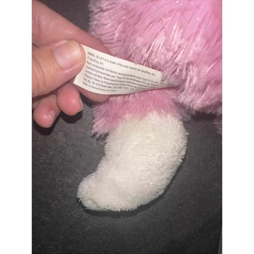 Animal Alley Pink Cat Plush 14 Inch Laying Down Floppy Kitten Toys R Us Rare HTF